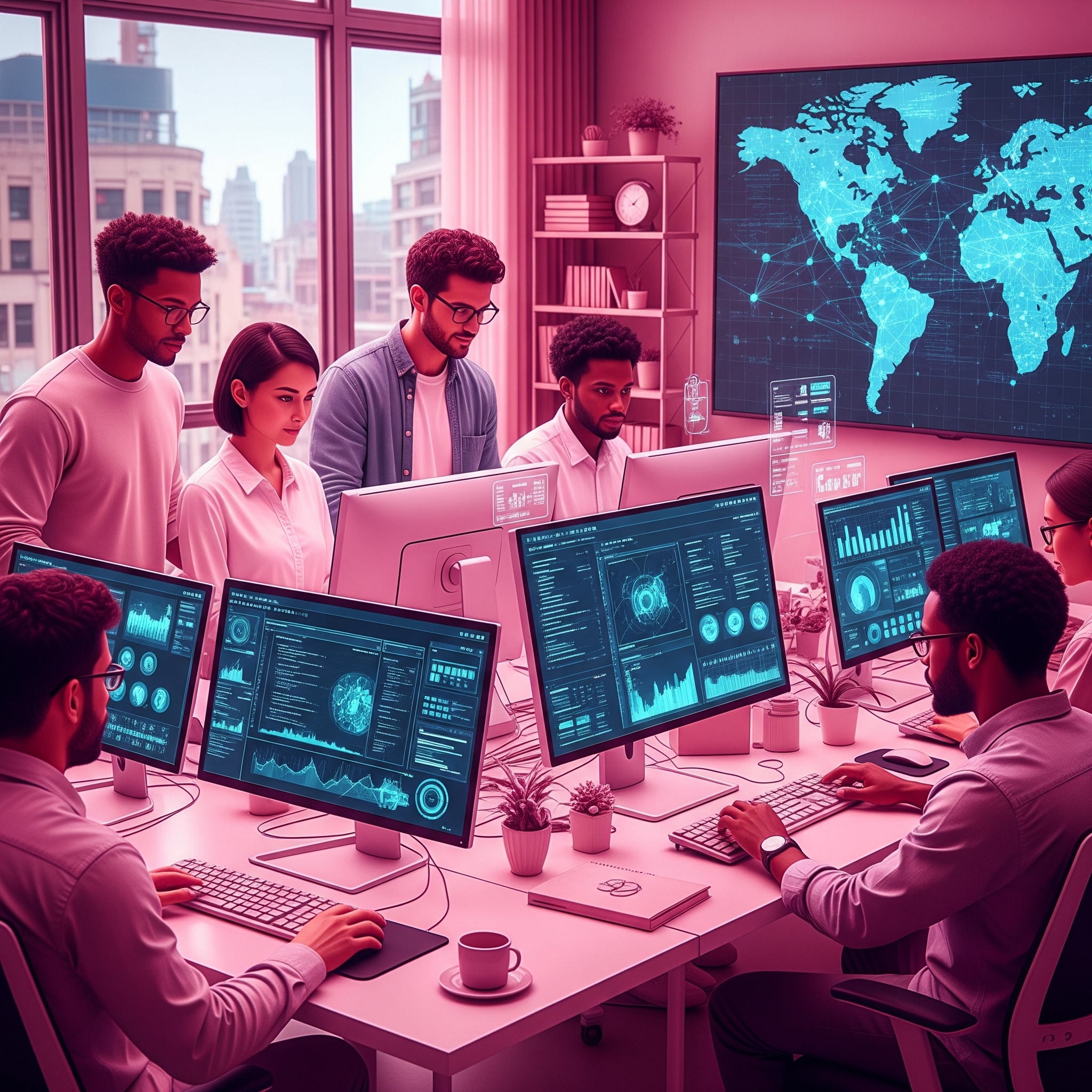 Uzabase engineering team collaborating
